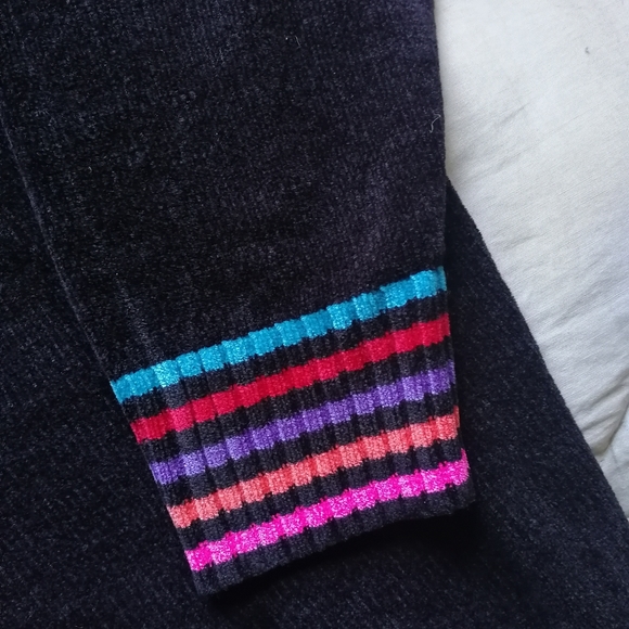 KAREN SCOTT Dark Brown Black Chenille Crew Neck Sweater Colourful Argyle 2X - Picture 7 of 8